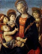 BOTTICELLI, Sandro The Virgin and Child with Two Angels and the Young St John the Baptist France oil painting artist